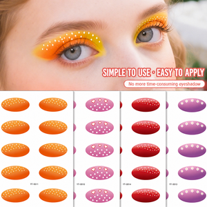 Pegatinas de tatuaje de sombra de ojos con diseño de campana navideña, calcomanías temporales brillantes para la cara, maquillaje no irritante para fiestas y festivales - Product Image 1