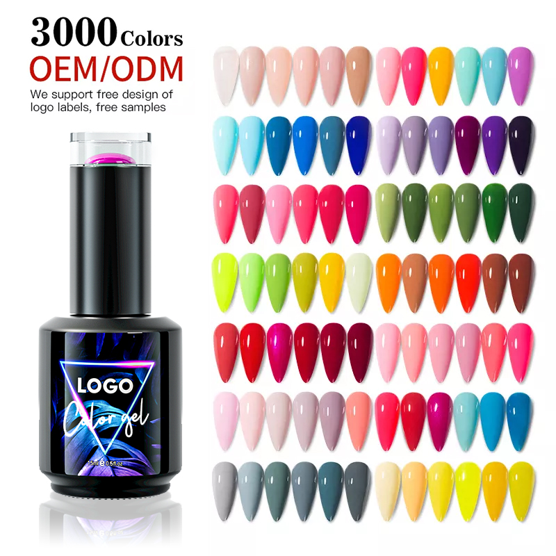 JTING Perlengkapan Salon Kuku Gel Profesional 3000 Warna Cat Kuku Gel OEM Pasokan Kuku Label Pribadi Kustom Uv/Led Gel Polish