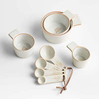 Ensemble de cuisson en céramique en grès moucheté de style nordique ensemble de tasses à mesurer avec poignée numérique