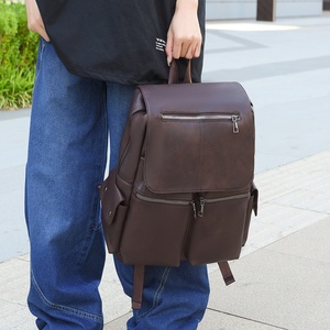 Nouveau Sac à Dos Rétro en <span class=keywords><strong>Cuir</strong></span> PU Durable Grande Capacité Tendance Cool pour Étudiants Sac d'École Décontracté <span class=keywords><strong>Homme</strong></span> Femme Voyage 37 - Product Image 4