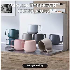 แก้วกาแฟพอร์ซเลนคุณภาพสูง เคลือบด้าน/เงา หลายสี ดีไซน์ทันสมัย แก้วน้ำชาแบบกำหนดเองได้ ของขวัญสุดเก๋ สำหรับโปรโมชั่น - Product Image 2