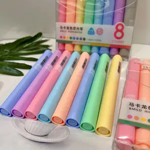 Markeerstiften Gekleurde Fluorescerende Pen Stationaire Markeerstift Palet 8 Kleuren Custom Set Nieuwigheid Oem Aangepaste Logo Stijl School