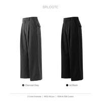 Pantalon décontracté personnalisé pour homme – Teint uni, respirant, anti-boulochage, taille mi-haute, coupe droite – Idéal pour le travail