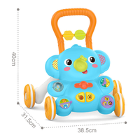 Jouets multifonctionnels singe et éléphant de dessin animé à vitesse réglable, trotteur en plastique unisexe pour bébé avec musique pour enfants