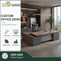 Bureau de direction moderne en bois, mobilier commercial durable pour immeuble de bureaux