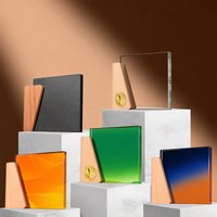 Trophée en cristal personnalisé, plaque de récompense en bois massif - Cadeaux d'entreprise créatifs haut de gamme avec impression UV et gravure