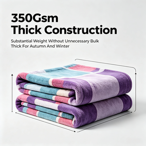 ChamXue Decke Flanelldecke Koreanischer Stil Verdickt 350gsm Cartoon-Animationsmuster Büronutzung Polyester Ganzjährig Weich - Product Image 3