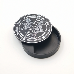 Custom embossed cream sliding tin carousel perfume slide top metal perfume case