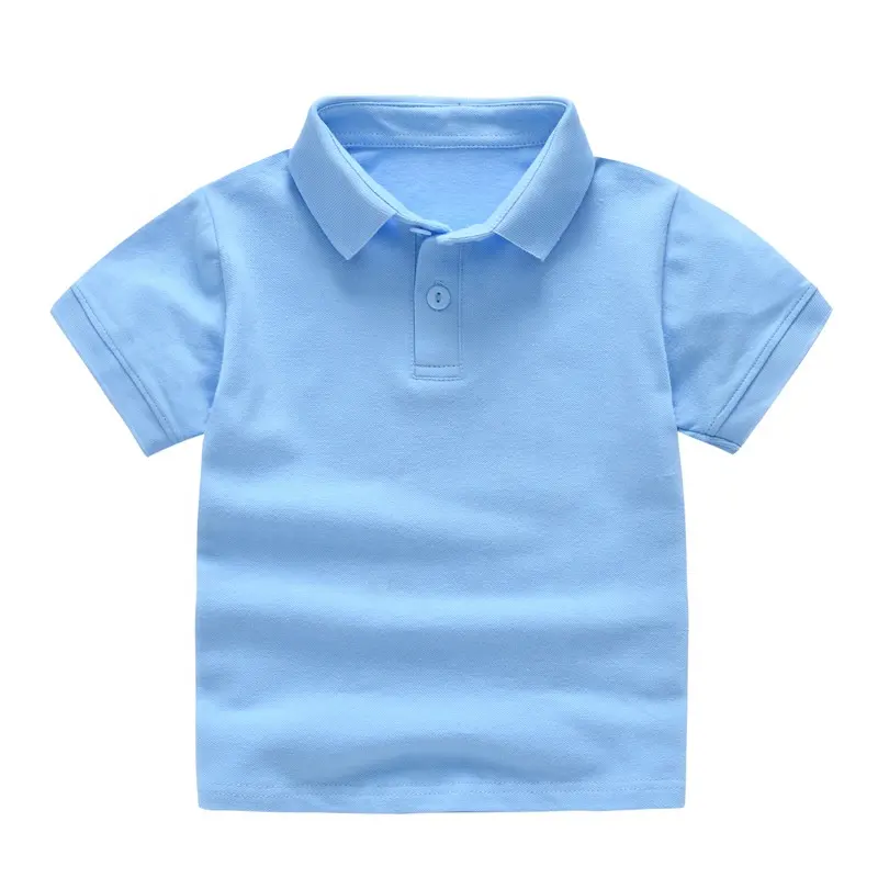 High Quality Kids Boys Girls T-shirts&Polo Shirts Blank Simple Short Sleeve Summer Cotton Mesh Pique School Uniform Golf Shirts