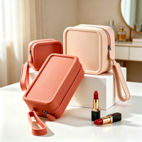 Organisateur de maquillage personnalisé en silicone Geedyn, étanche, antichoc, anti-poussière, durable, étui à bijoux, pochette à fermeture éclair mignonne et tendance