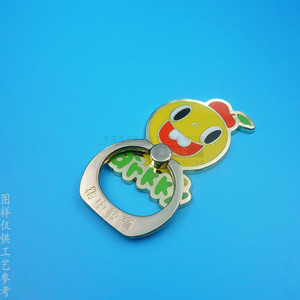 Customized Metal Ring Holder Enamel Zinc Alloy Cartoon Doll Phone <b>Stand</b> <b>Desktop</b> Use Gold Color Back Adhesive - Product Image 1
