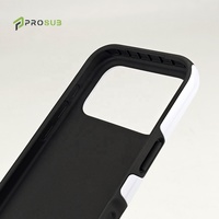 Coque de téléphone portable Prosub 3D Sublimation Blank 2-en-1 TPU+PC écologique brillante antichoc protection 360° impression DIY pour 17 modèles de téléphones portables