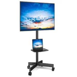 23-60 Inch TV Mounts Carts Mobile TV Cart For LCD LED Flat Panel Curved Screen TVs Height Adjustable Floor Bracket