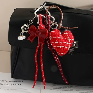 Wholesale Girls Car <b>Key</b> Decoration Women Handbag Charm Cute 3D Plush Heart Pendant School Bag Charm 4 Colors Birthday Gifts - Product Image 2