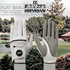 Gants de golf pour homme en cuir de cabretta, peau de mouton, doux, respirant, confortable, main gauche, à enfiler, taille L - Product Image 2