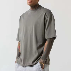 High Quality Plain <b>Blank</b> Tee Shirt Heavy <b>Weight</b> 100% Cotton Casual Tee-Shirts Manufacturer Oversized Drop Shoulder T-Shirt - Product Image 2