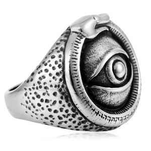 yunnique Men's All Seeing Eye <b>Titanium</b> Steel <b>Ring</b> Silver Geometric Design Gift Jewelry - Product Image 3