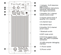XTUGA PA600 Module d'Amplificateur de Puissance Actif Professionnel DSP 600W*2 Équipement Audio Carte d'Amplification 8 ohms 4 ohms