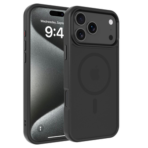 Custodia Magnetica Antiurto per iPhone 17 Pro Max, Effetto Pelle Opaca, Bordo in Pelle, Sottile - Product Image 1