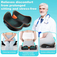 Coussin de soulagement de la douleur du coccyx, en mousse à mémoire de forme orthopédique respirante, housse lavable pour chaise de bureau