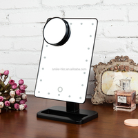 Miroir cosmétique de bureau multifonctionnel, utilisation domestique, loupe personnalisée, miroir de courtoisie double face avec lumières