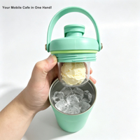 Vaso Térmico de Acero Inoxidable 2 en 1 de 16 oz con Recipiente para Snacks de Tritán, Kit Portátil para Beber y Guardar Bebidas para Picnic y Festivales de Música