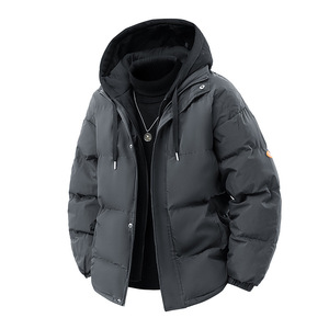 Logo personnalisé faux-deux pièces matelassé manteau d'hiver lâche épais chaud polaire rembourré à capuche pour adolescent enfants unisexe - Product Image 5