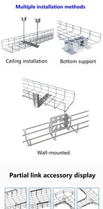 Gouttière à câbles professionnelle en acier galvanisé de haute qualité <span class=keywords><strong>avec</strong></span> support en treillis métallique, fabriquée en Chine - Product Image 5