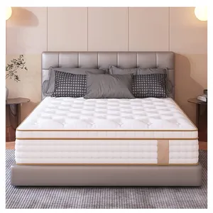 Colchón de espuma, muebles de dormitorio, cama de sueño, colchón rodante, espuma viscoelástica de gel de 12 pulgadas, resorte de bolsillo de poliuretano