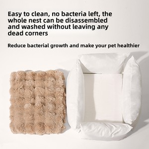 Cuccia Rettangolare Calmante per Gatti e Cuccioli da Interno, Divanetto Morbido e Confortevole, Adatto per il Sonno degli Animali Domestici - Product Image 6