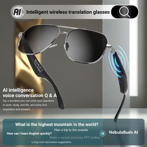 Lunettes Bluetooth de traduction IA : <span class=keywords><strong>Écoute</strong></span> et conversation en plus de 100 langues, traduction en <span class=keywords><strong>temps</strong></span> réel - Product Image 1