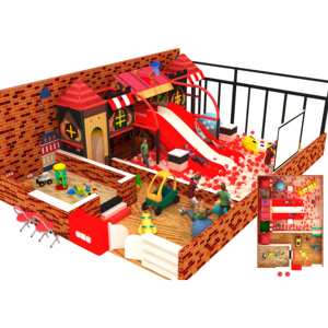 Parc de jeux intérieur pour enfants, piscine à sable, aire de jeux intérieure sur le thème de l'océan, toboggan 3 en 1 pour enfants - Product Image 4