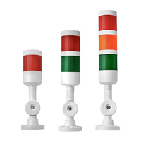 Lampu Peringatan LED Dua Warna Doingwin J02-2 DC24V dengan Buzzer >85db untuk Mesin CNC & Mesin Punching