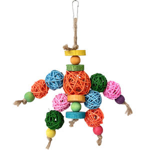 Fujiqiu Ahşap Boncuklar İlgi Çekebilen Oyuncaklar Şakayık Derisi Sıkıntıyı Giderici Kendini Eğlendiren Renkli Asma Balı Papağanlar Kuş Oyuncakları Malzemeleri - Product Image 5