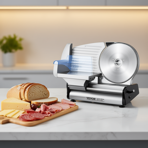 Cortadora de carne eléctrica Vevor de 8.7 pulgadas, de acero inoxidable, para uso doméstico, para cortar pan, queso y carne. - Product Image 2