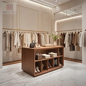 Fashion Design Custom High-End Modern Clothes Shop Display <strong>Clothing</strong> <strong>Wooden</strong> <strong>Clothing</strong> Display <strong>Rack</strong> for Clothes Store - Product Image 5