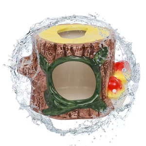 <span class=keywords><strong>Nido</strong></span> in Ceramica per Criceti, Rinfrescante per l'Estate, Design Creativo a Tronco d'Albero/Fungo/Ape, Cuccia in Ceramica per Piccoli Animali - Product Image 5