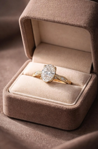 Bague de fiançailles et de mariage en diamant de laboratoire taille ovale, style Art Déco vintage, plaqué or rose platine, faite à la main, bague unique - Product Image 6