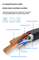 Fabricant CAT5e 4 + 2 Core 0.5 + 0.75mm ² Câble hybride Câble d'alimentation Ethernet étanche avec gaine en PVC Type de fibre à paire torsadée