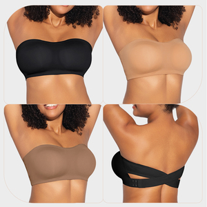 <span class=keywords><strong>Soutien</strong></span>-<span class=keywords><strong>gorge</strong></span> <span class=keywords><strong>bandeau</strong></span> <span class=keywords><strong>sans</strong></span> armatures en gelée, uni, doux, à bretelles croisées au dos, <span class=keywords><strong>sans</strong></span> couture, avec fermeture latérale, antidérapant, pour femme, usage quotidien - Product Image 3