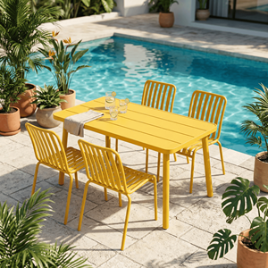 All Weather Available Waterproof Performance Custom Dinning <strong>Table</strong> and Chair <strong>Outdoor</strong> Aluminium Restaurant <strong>Side</strong> Chair Furniture - Product Image 2