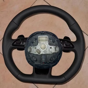 Volante per Auto <span class=keywords><strong>Audi</strong></span> R8 TT TTS T RS A6 A7 A3 A4 A5 Sport con Fondo Piatto <span class=keywords><strong>e</strong></span> Paddle Shift in Fibra di Carbonio Personalizzato - Product Image 6