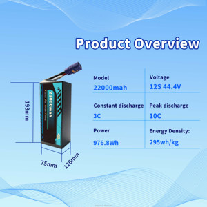 Batterie LiPo OEM/ODM 22000mAh 22AH <span class=keywords><strong>24S</strong></span> 88.8V 10C 350Wh/kg pour Drones/UAV, haute densité énergétique, poids minimal, XT90S UN38.3 DG - Product Image 2