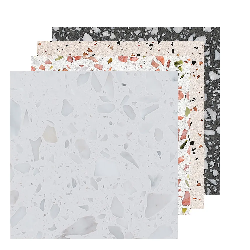 60x60 cheap terrazzo flooring white Terrazzo Floor Tiles customized sizes counter tops outdoor terrazzo tile