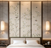 Panneaux muraux en soie imperméables personnalisés de luxe pour salle à manger et salon, revêtement intérieur moderne