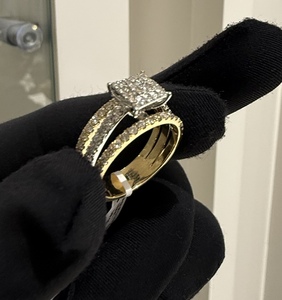 Bague en or massif avec diamant véritable 14K & 18K Bijoux artisanaux élégants - Product Image 4