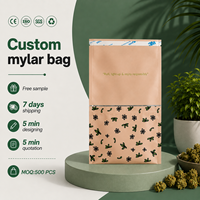 Sac d'emballage pliable en aluminium avec logo personnalisé, emballage alimentaire, pochette refermable, pochette à tabac vide avec fermeture éclair
