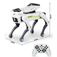 MINT-KI Smarter Laufender Schießender RC-Roboterhund mit Sprachbefehlen App-Fernsteuerung und Folge-mir-Funktion – Lernspielzeug