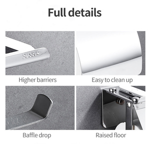 Sanga Stainless Steel Wall-mounted Multifunction Toilet Roll Standing Tissue Black Toilet <b>Paper</b> Holder With Phone Shelf - Product Image 2