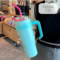 À la mode grande capacité en acier inoxydable 316 isolé double boisson tasse à glace apparence double pailles affaires cadeaux promotionnels 005